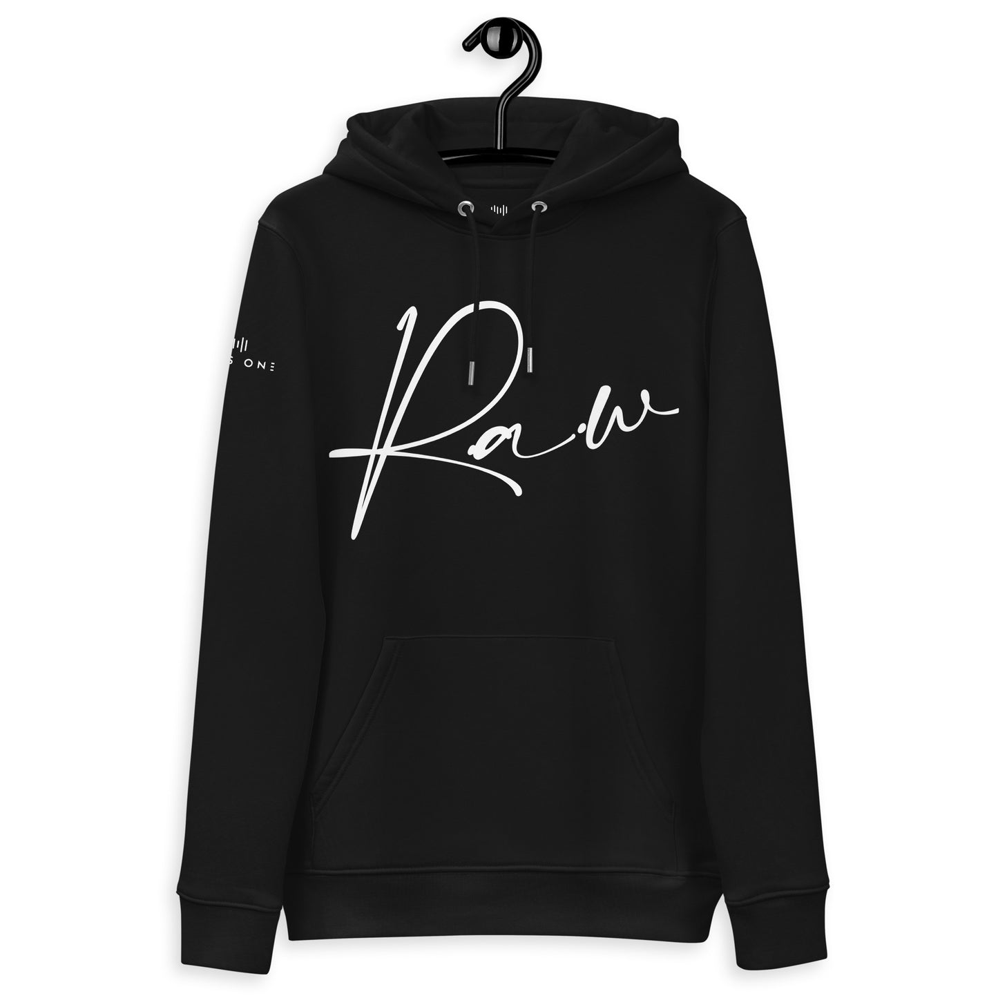 R.A.W (v4) Unisex essential eco hoodie (White Text)