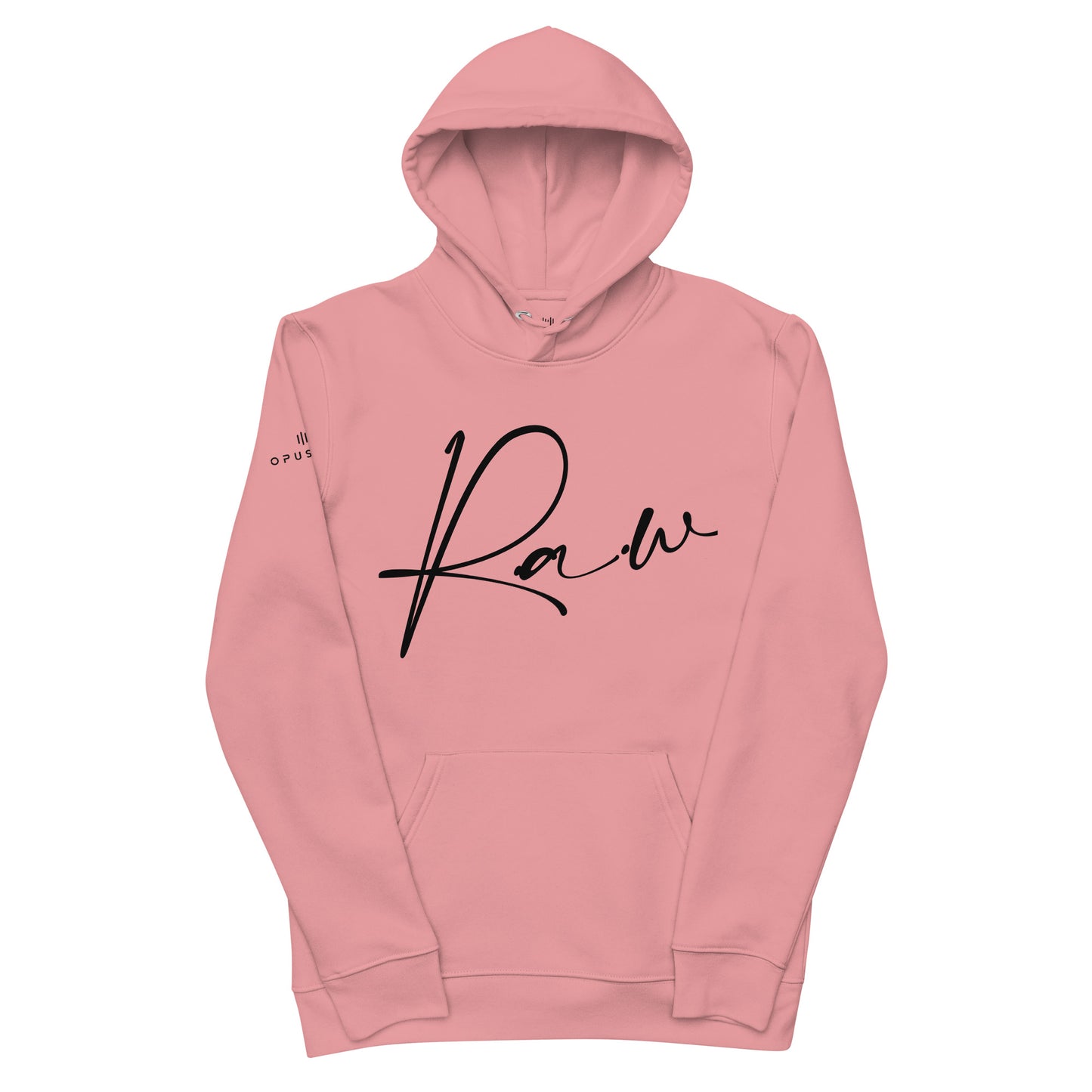 R.A.W (v4) Unisex essential eco hoodie (Black Text)