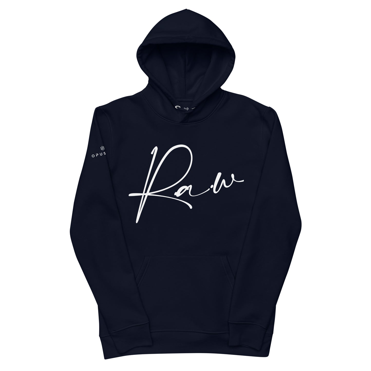 R.A.W (v4) Unisex essential eco hoodie (White Text)