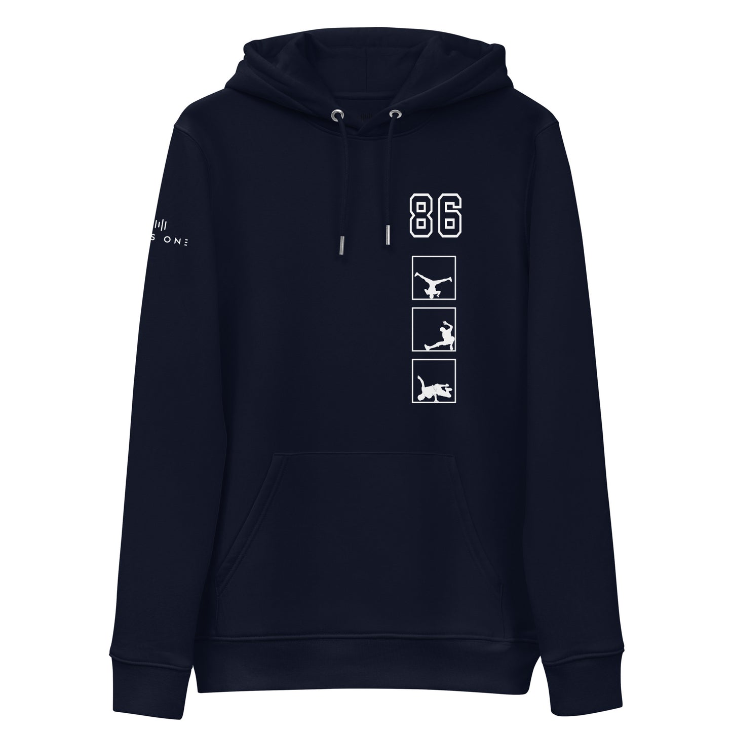 Ltd (Breakdance v1) Unisex essential eco hoodie (White Text)