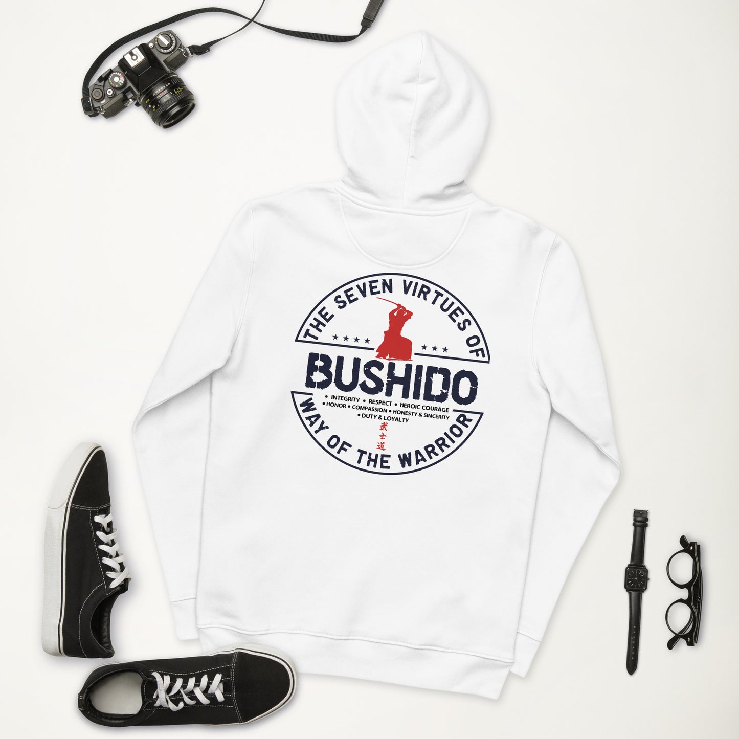 Tribe (Bushido) Unisex essential eco hoodie (Black Text)