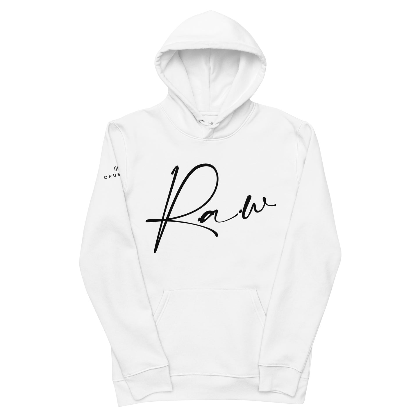 R.A.W (v4) Unisex essential eco hoodie (Black Text)
