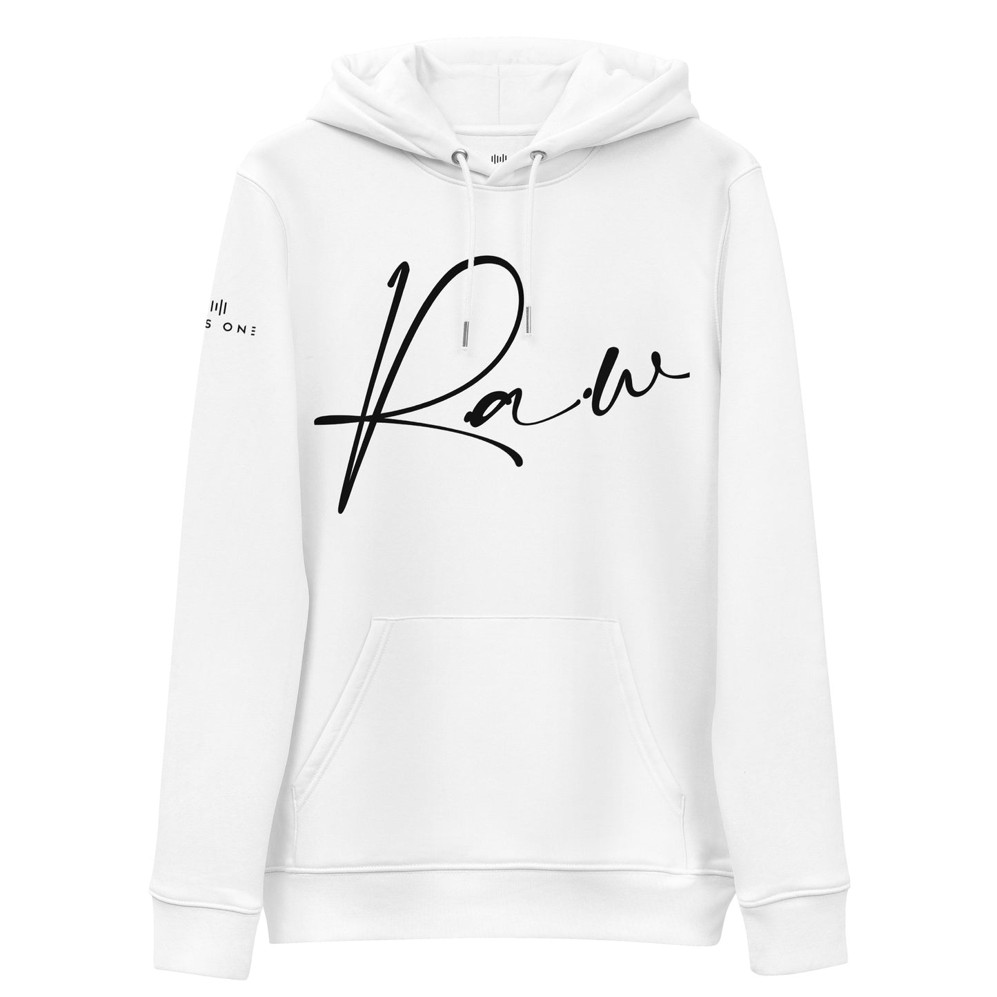 R.A.W (v4) Unisex essential eco hoodie (Black Text)