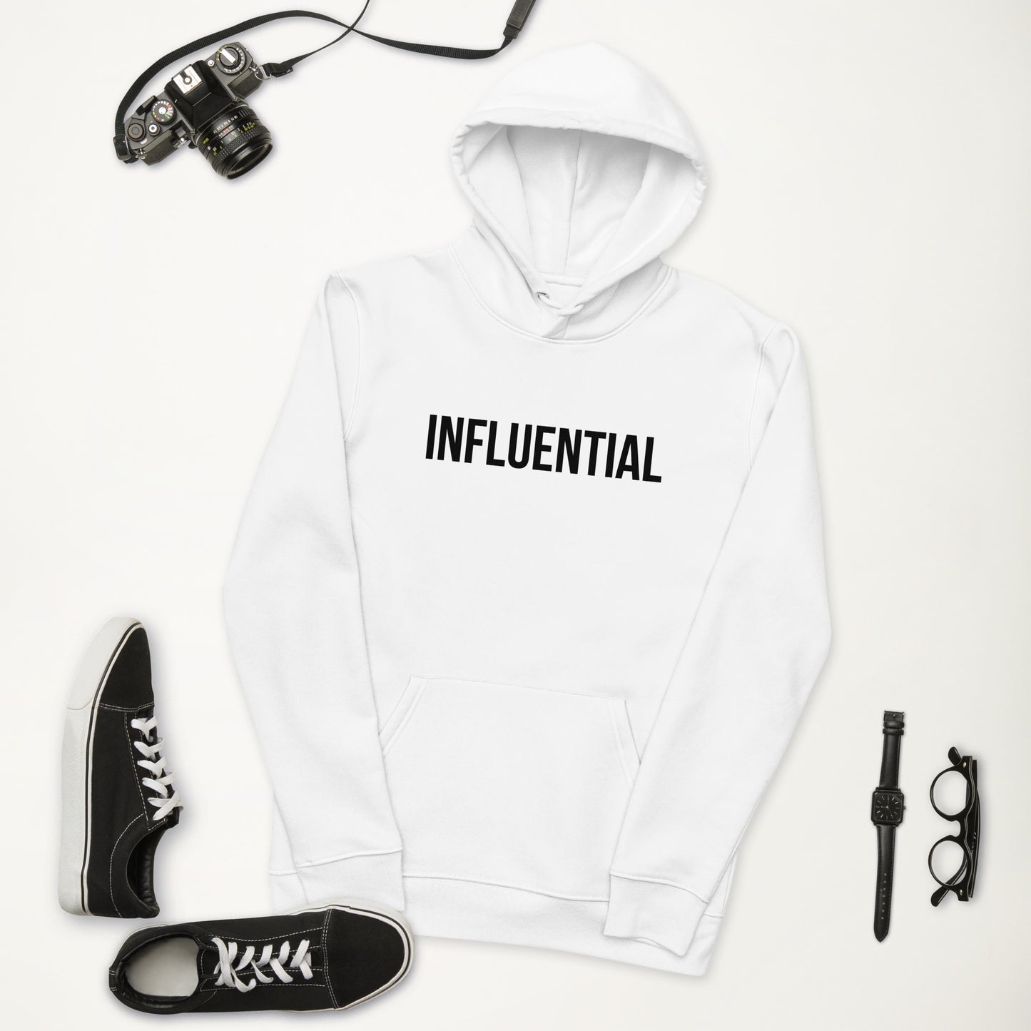 Tribe (INFLUENTIAL) Unisex essential eco hoodie (Black Text)