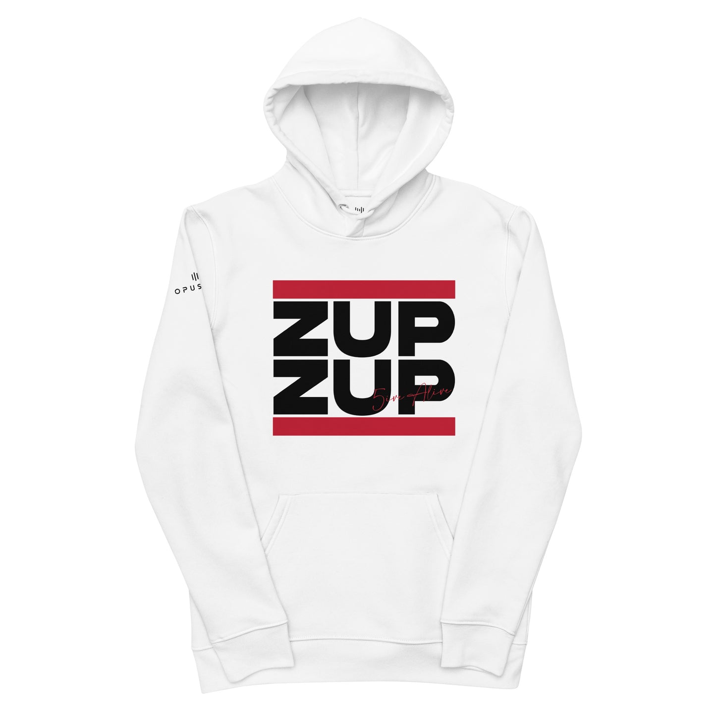Zup Zup Unisex essential eco hoodie (Black Text)