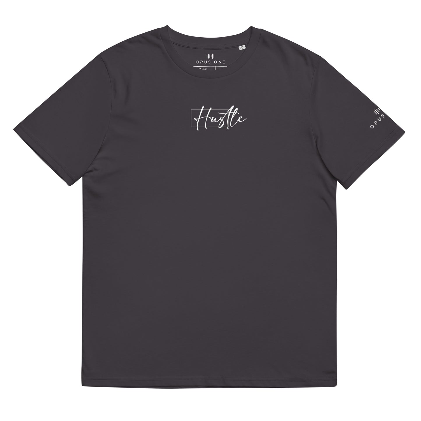 Hustle (v3) Unisex organic cotton t-shirt (White Text)