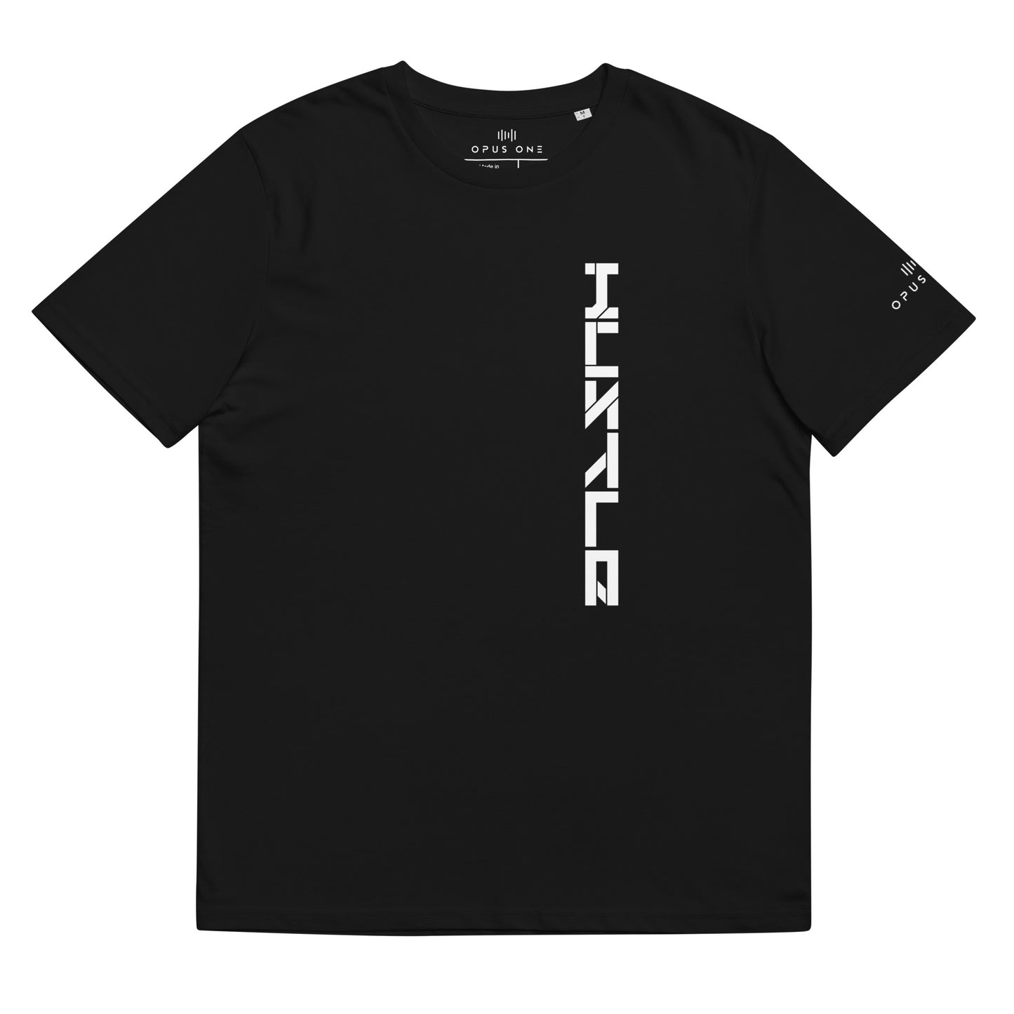 Hustle (v5) Unisex organic cotton t-shirt (White Text)