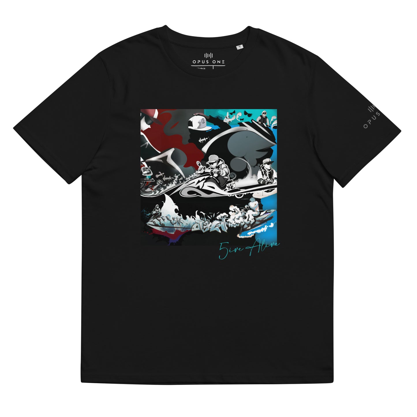 Signature Series (5ive Alive Jet Ski) Unisex organic cotton t-shirt MAIN FRONT PRINT