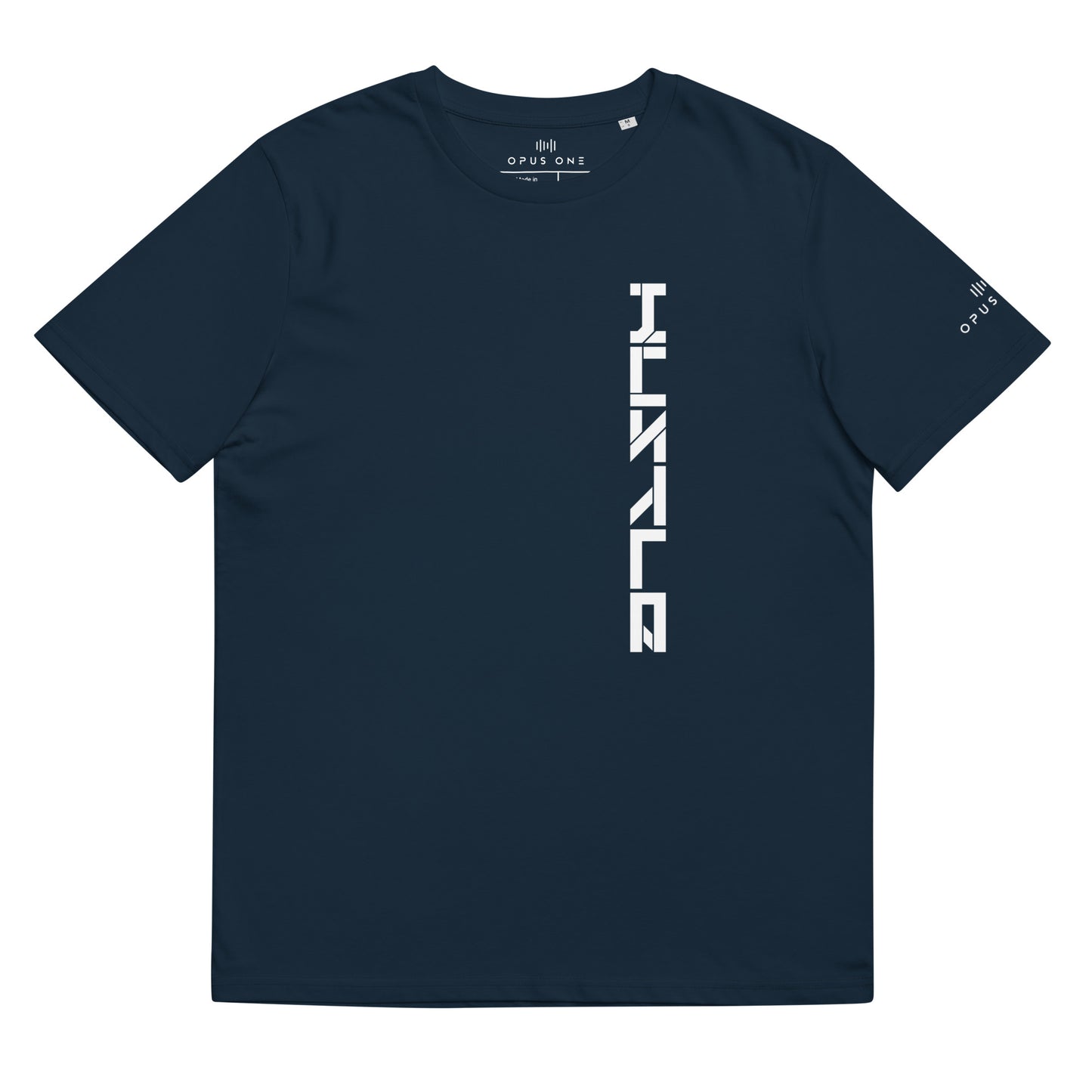 Hustle (v5) Unisex organic cotton t-shirt (White Text)