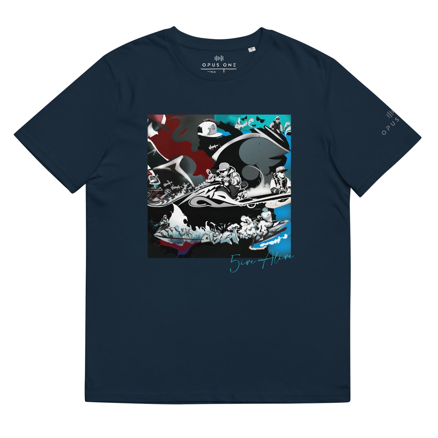 Signature Series (5ive Alive Jet Ski) Unisex organic cotton t-shirt MAIN FRONT PRINT