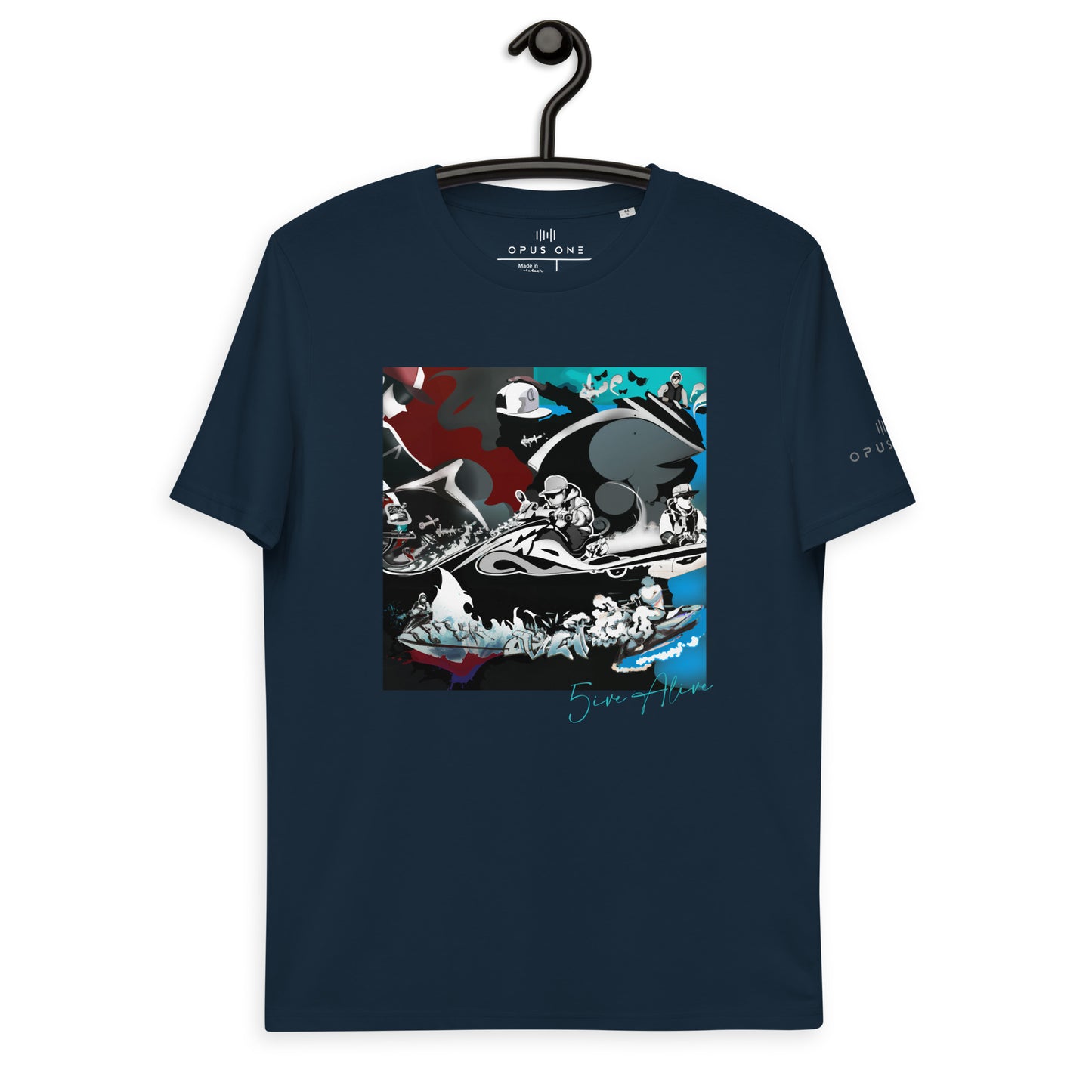 Signature Series (5ive Alive Jet Ski) Unisex organic cotton t-shirt MAIN FRONT PRINT
