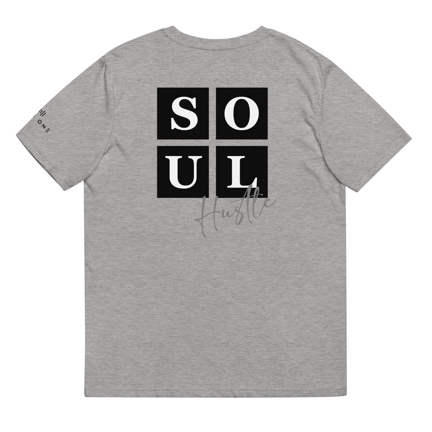 Hustle (v7) Unisex organic cotton t-shirt (Black Text)