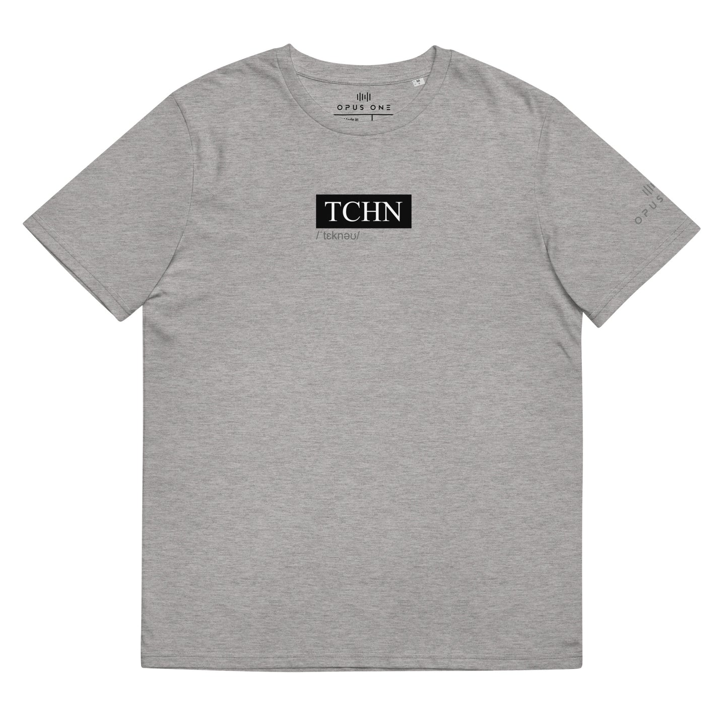 Music X Fashion (TCHN) Unisex organic cotton t-shirt (Grey Text)