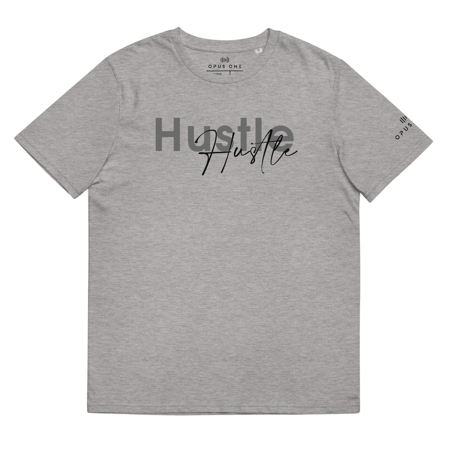 Hustle (v4) Unisex organic cotton t-shirt (Black Text)