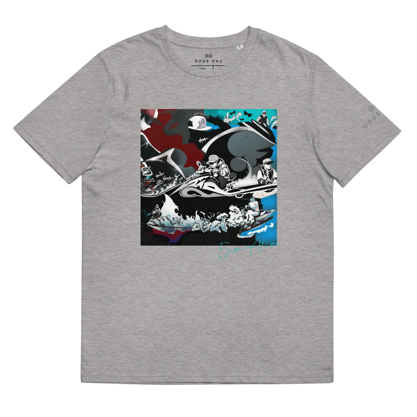 Signature Series (5ive Alive Jet Ski) Unisex organic cotton t-shirt MAIN FRONT PRINT
