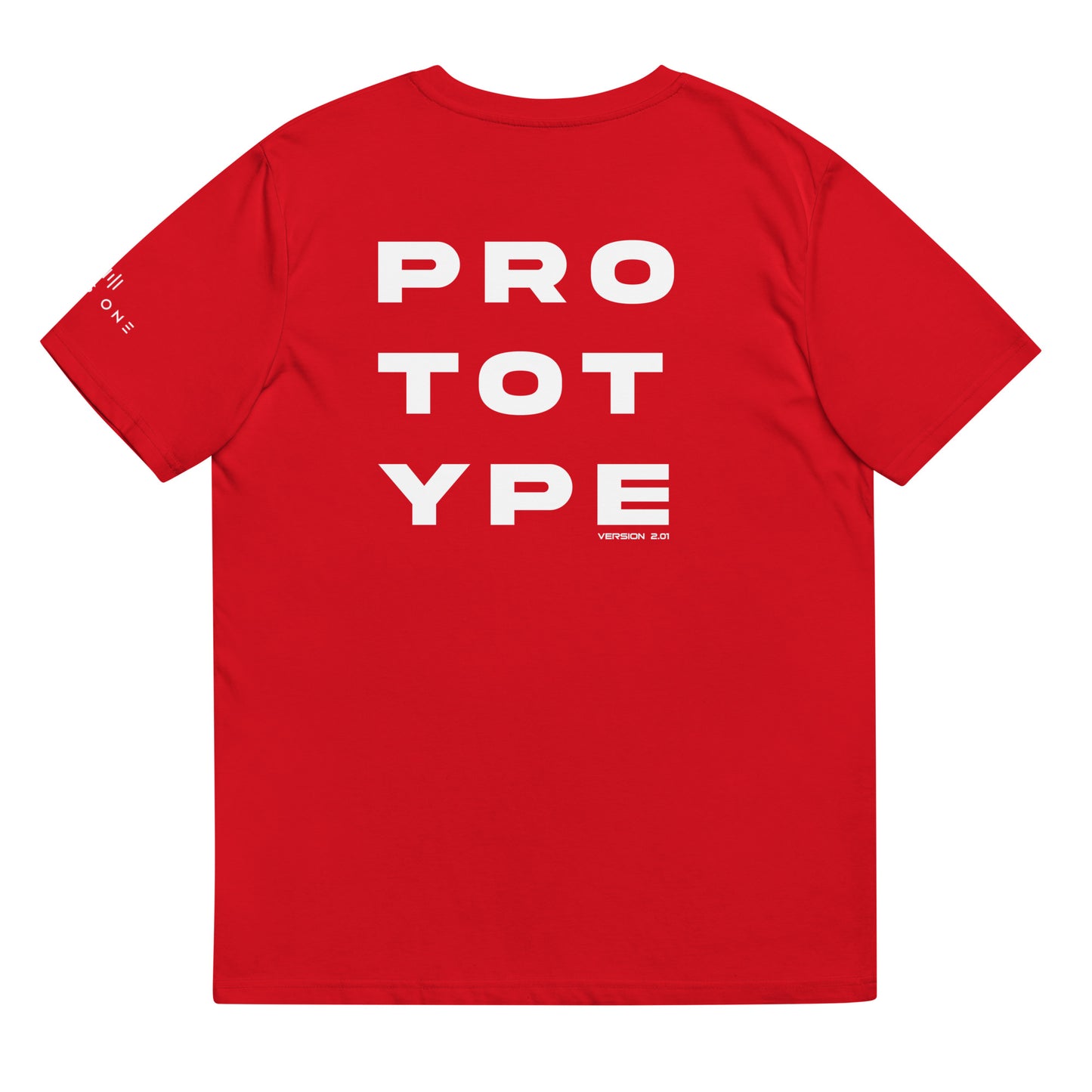 Prototype (v6) Unisex organic cotton t-shirt (White Text)