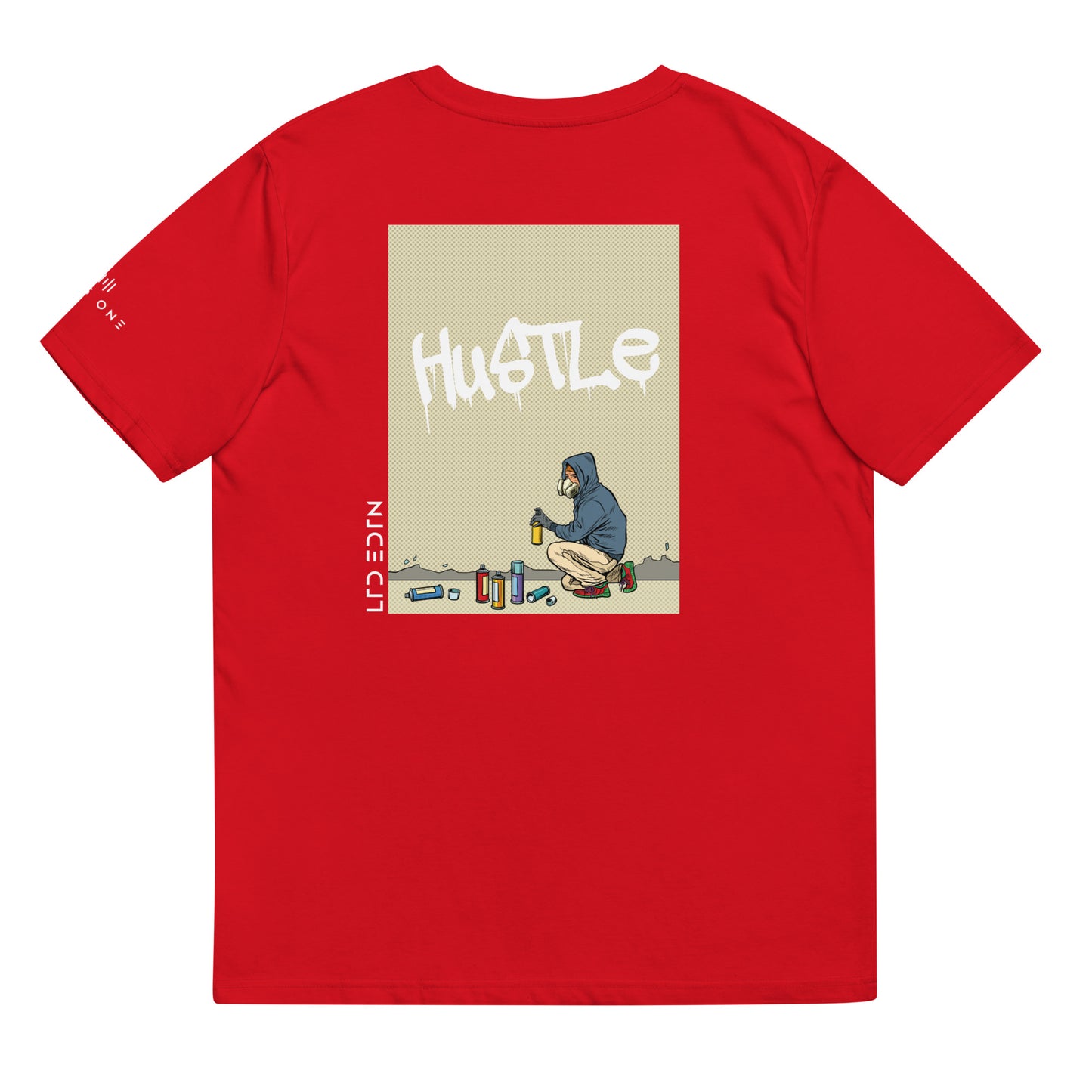 Hustle (v9) Unisex organic cotton t-shirt (White Text)