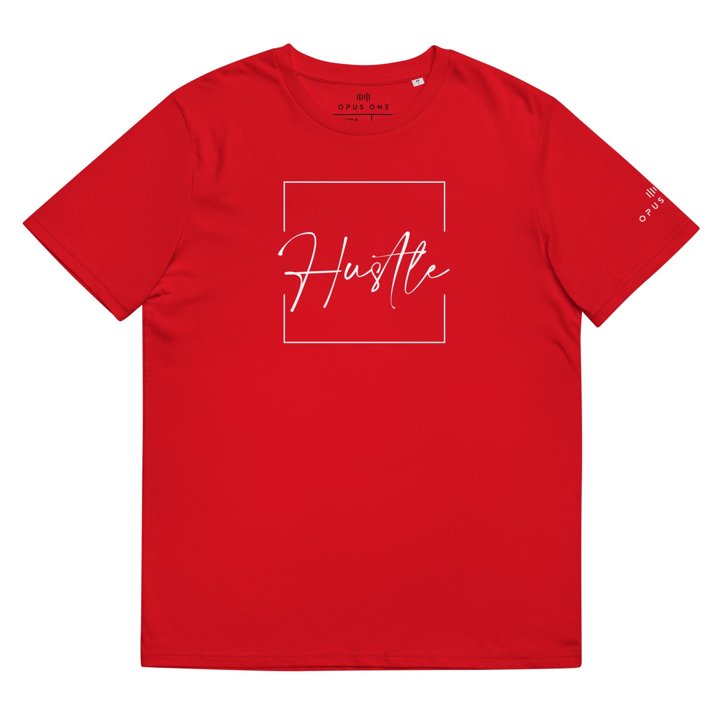 Hustle (v1) Unisex organic cotton t-shirt (White Text)