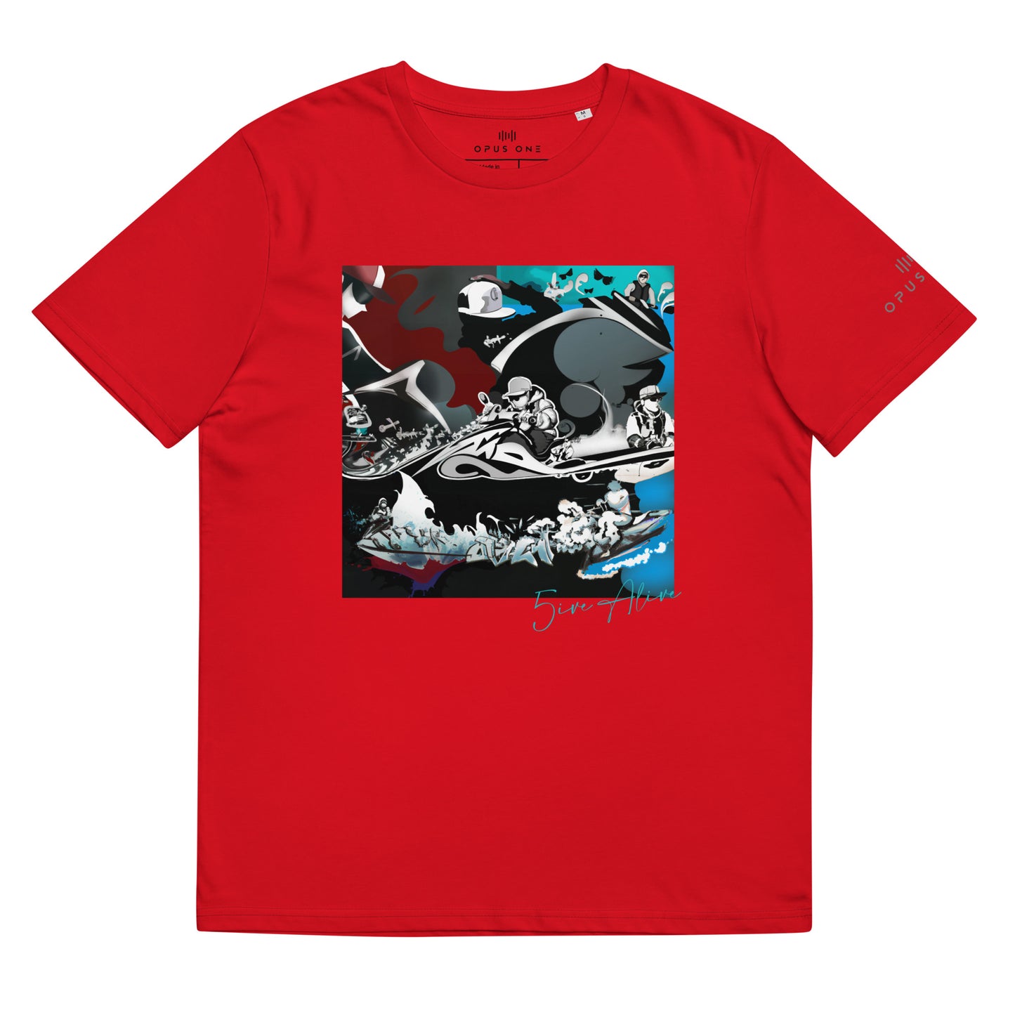 Signature Series (5ive Alive Jet Ski) Unisex organic cotton t-shirt MAIN FRONT PRINT