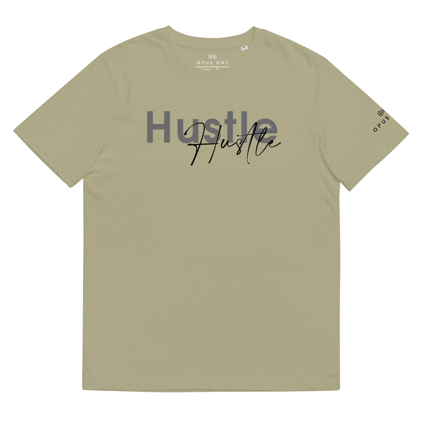 Hustle (v4) Unisex organic cotton t-shirt (Black Text)