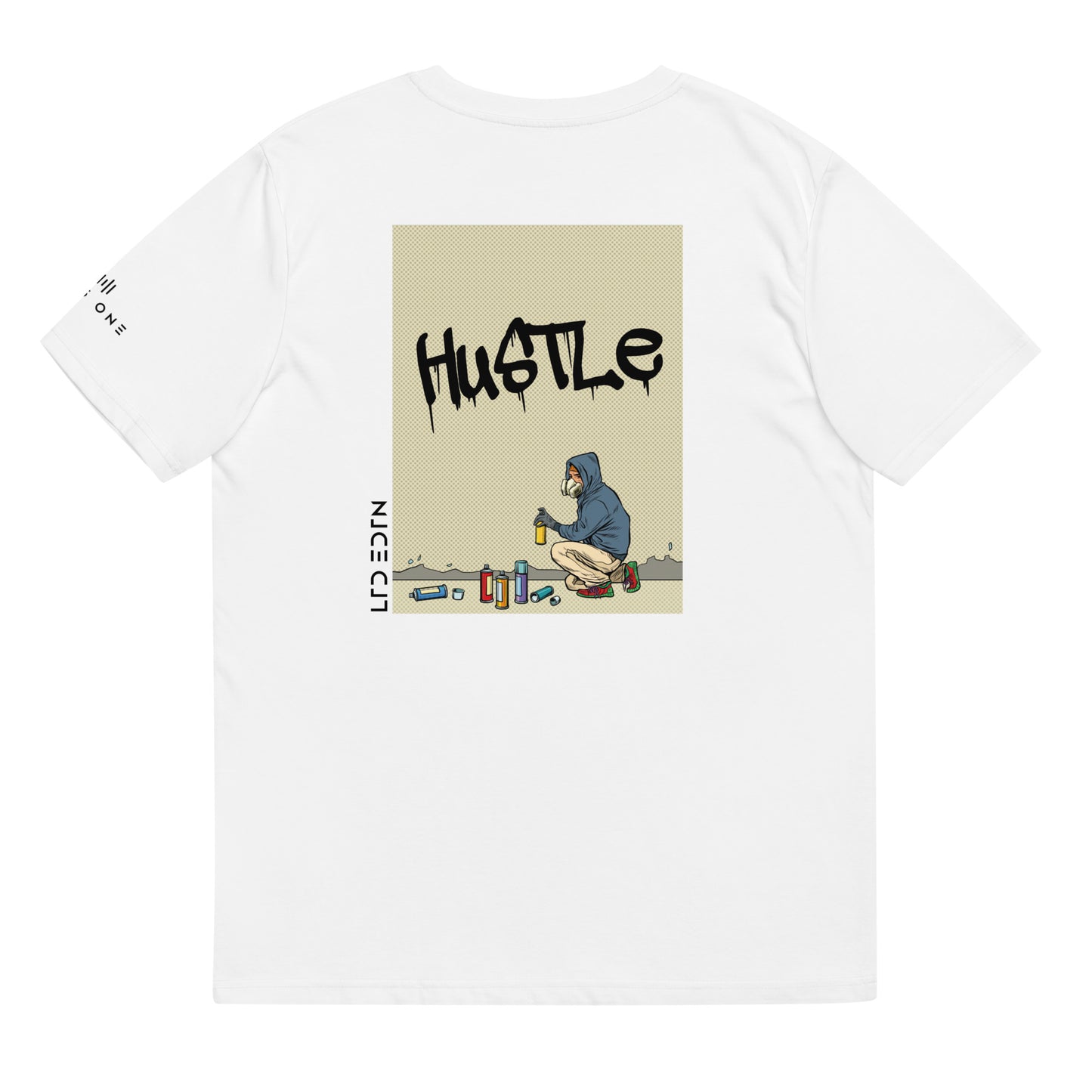 Hustle (v9) Unisex organic cotton t-shirt (Black Text)