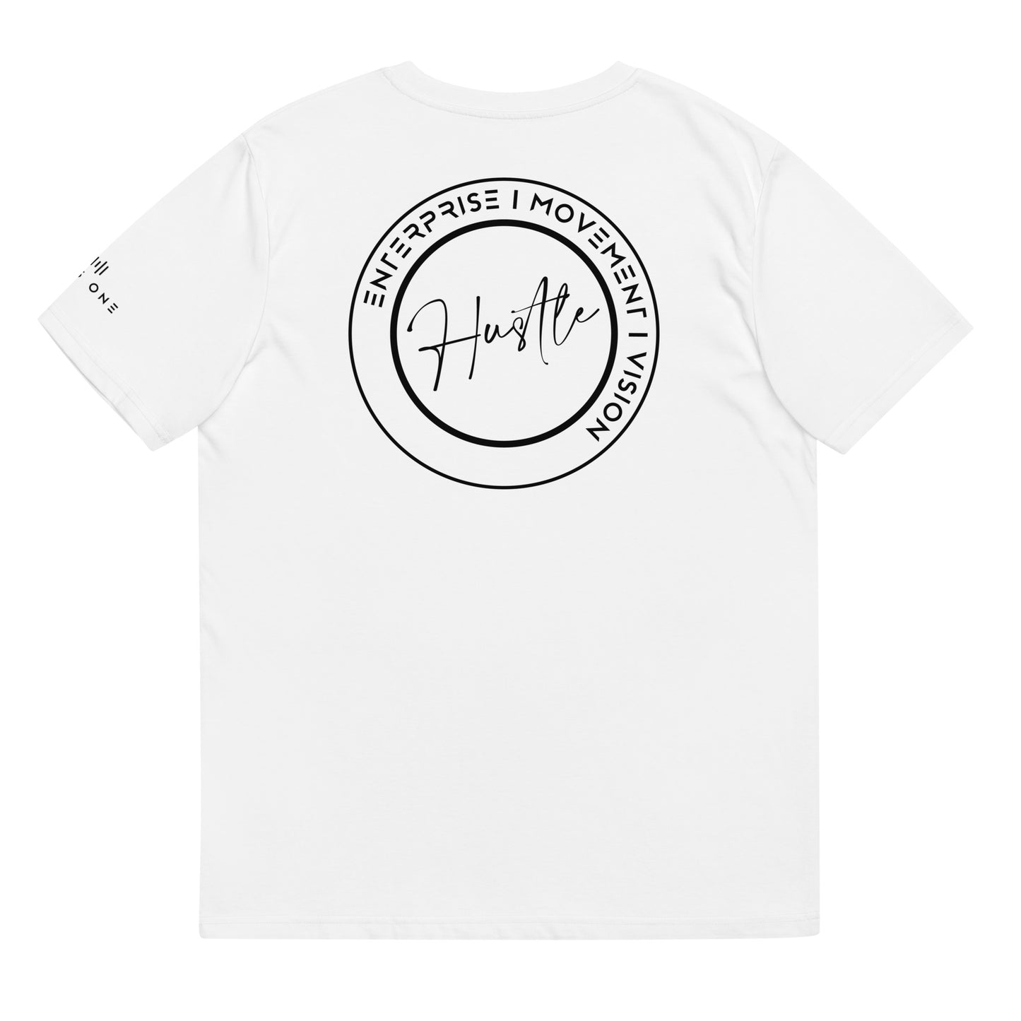 Hustle (v8) Unisex organic cotton t-shirt (Black Text)