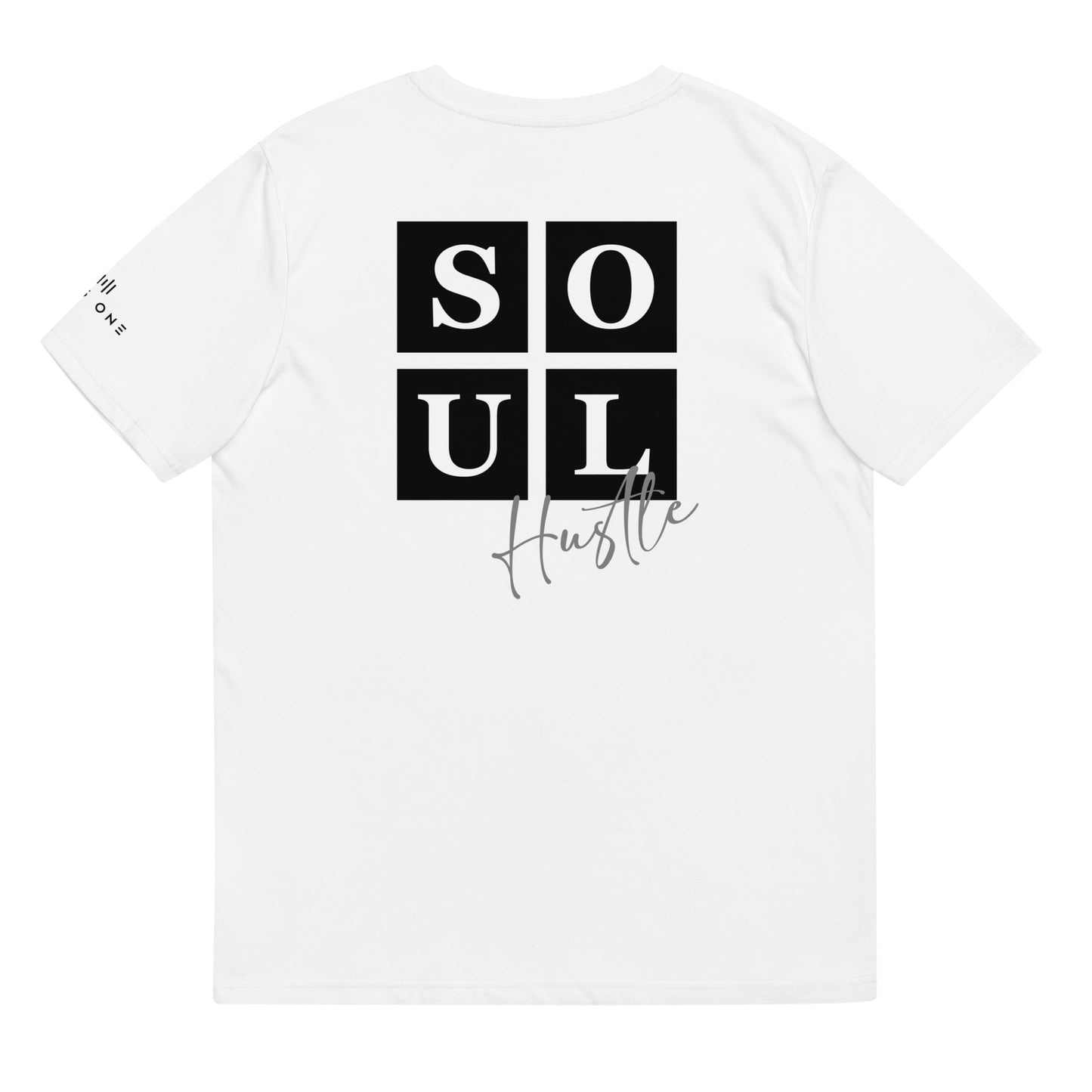 Hustle (v7) Unisex organic cotton t-shirt (Black Text)