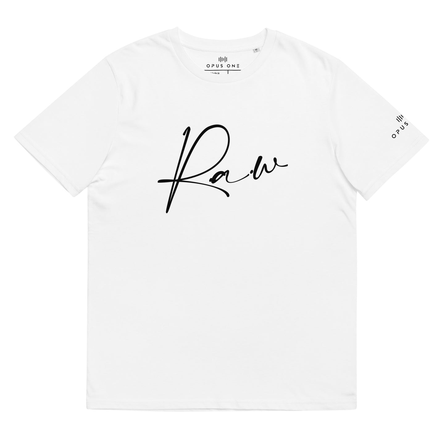 RAW (v4) Unisex organic cotton t-shirt (Black Text)