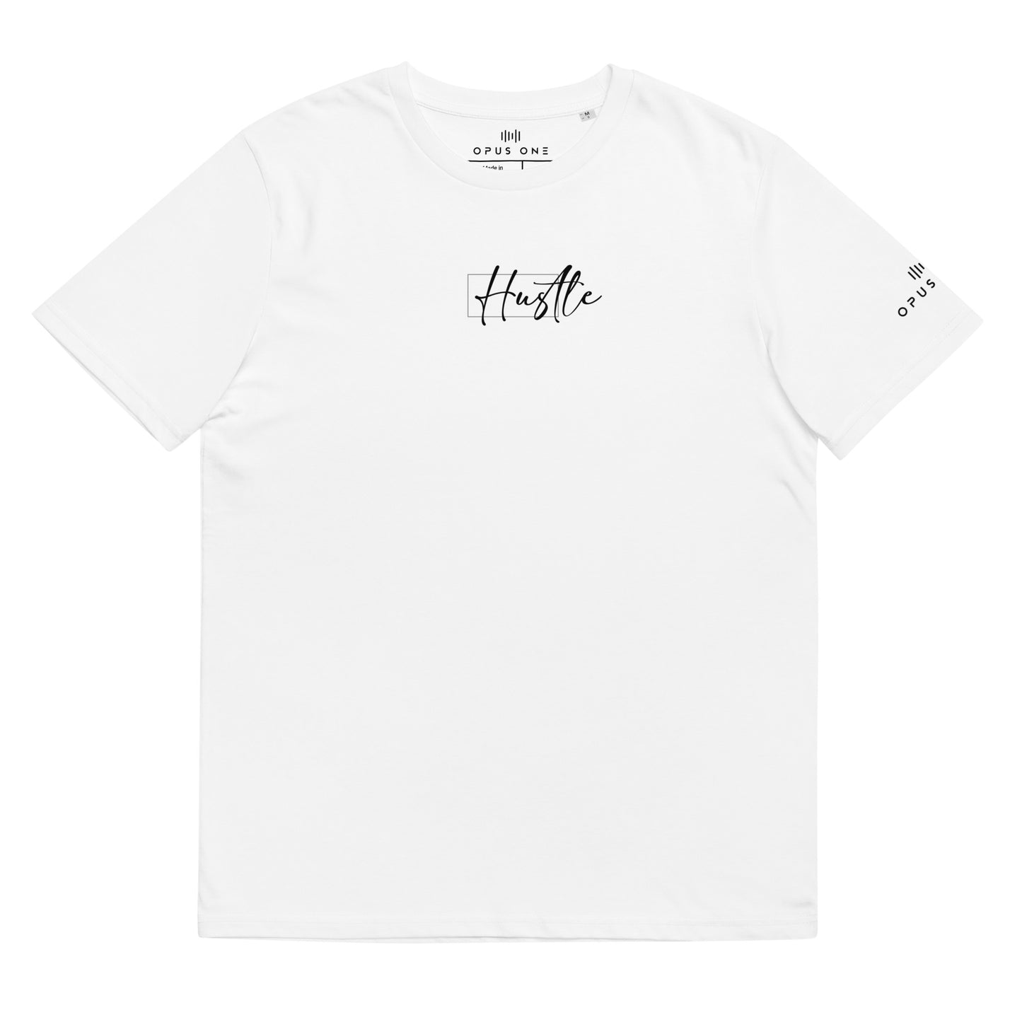 Hustle (v3) Unisex organic cotton t-shirt (Black Text)