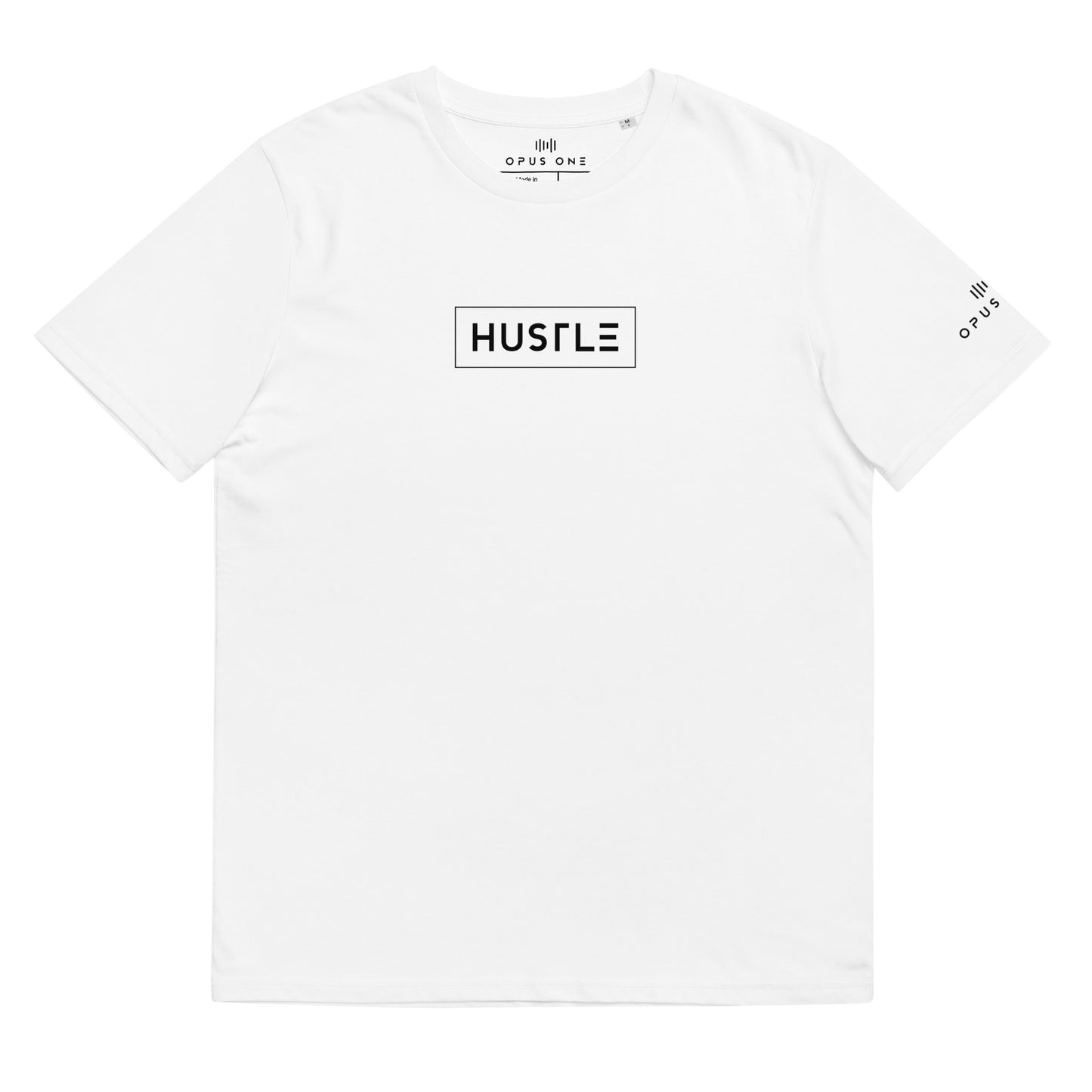 Hustle (v2) Unisex organic cotton t-shirt (Black Text)