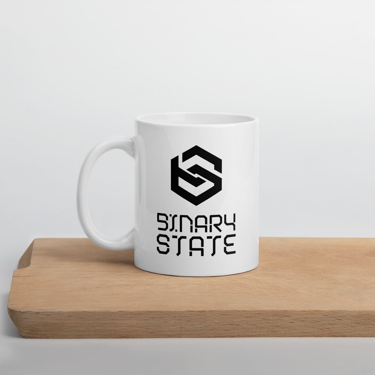 Binary State (v1) White glossy mug
