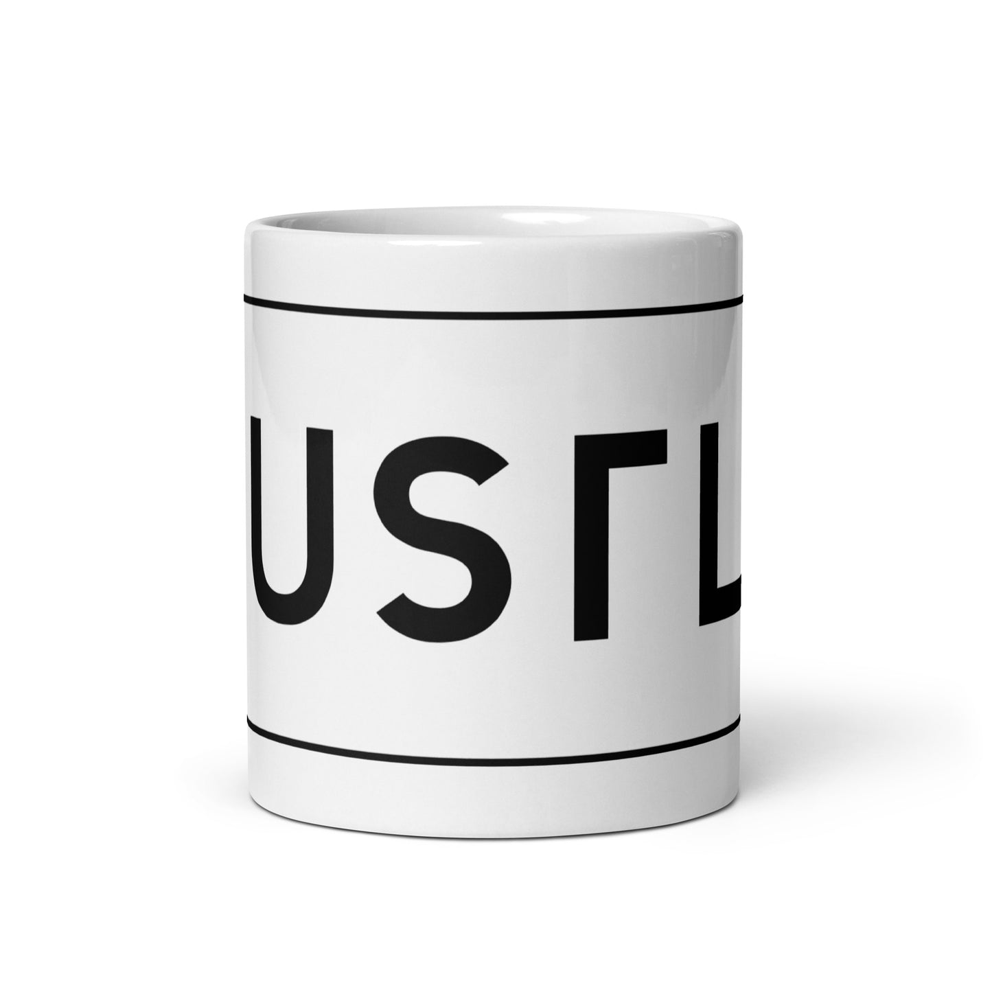 Hustle (v1) White glossy mug