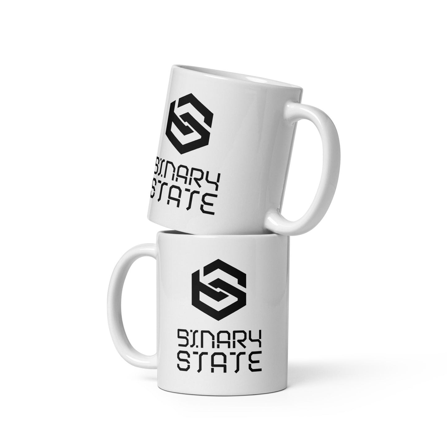 Binary State (v1) White glossy mug