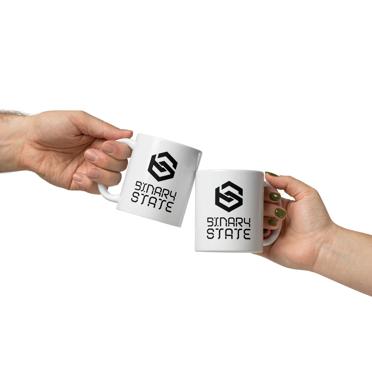 Binary State (v1) White glossy mug