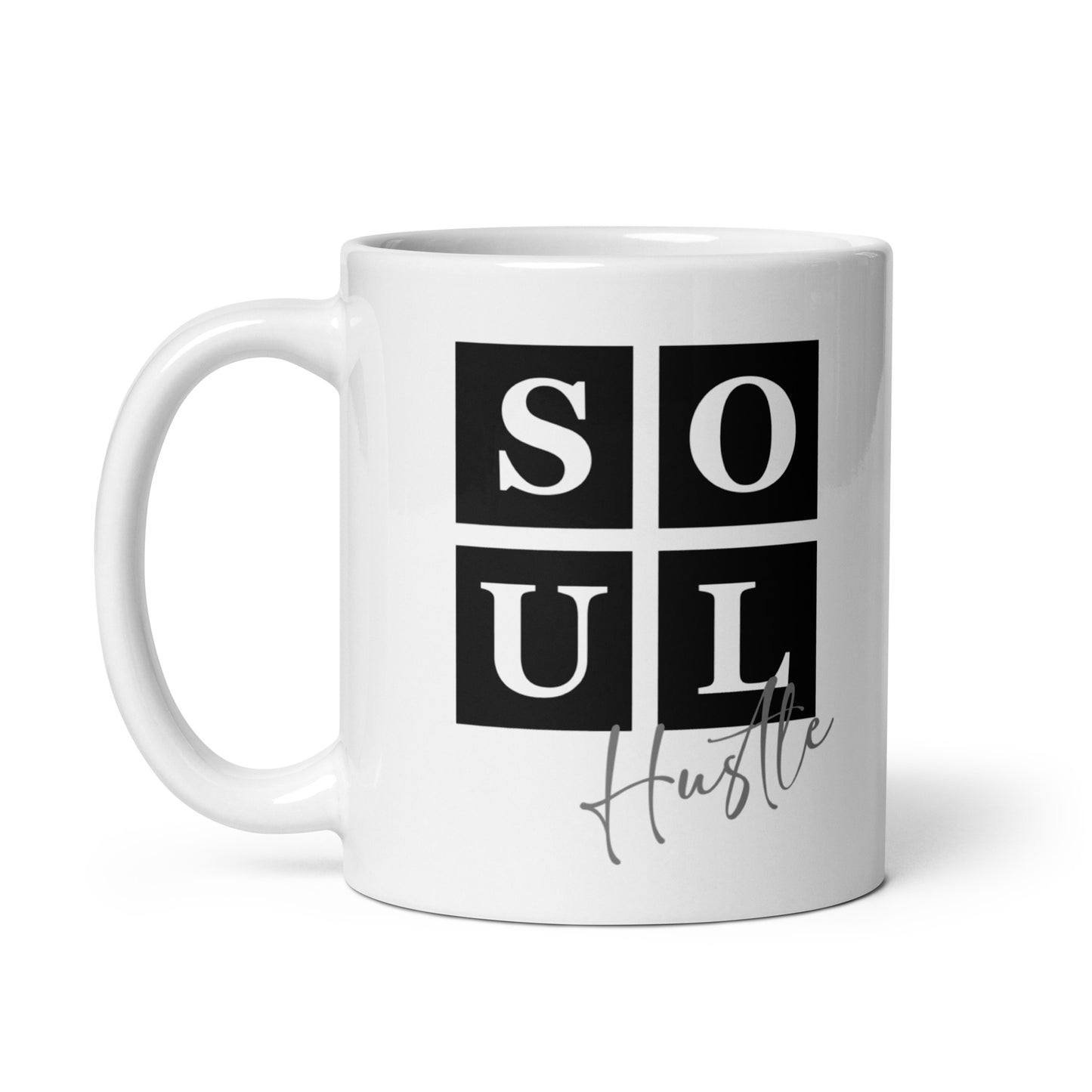 Soul Hustle White glossy mug