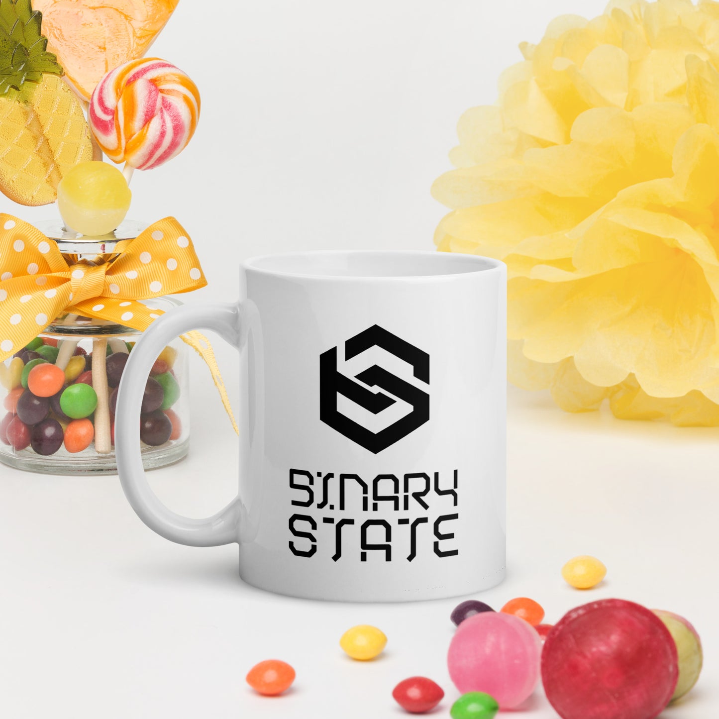 Binary State (v1) White glossy mug