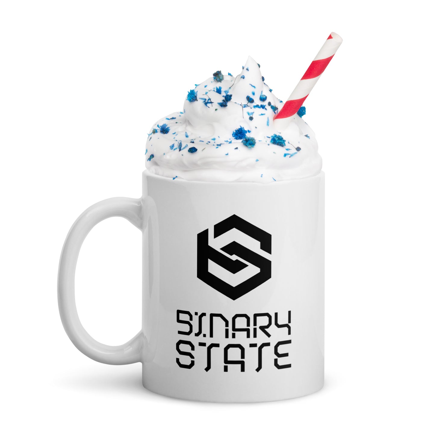 Binary State (v1) White glossy mug