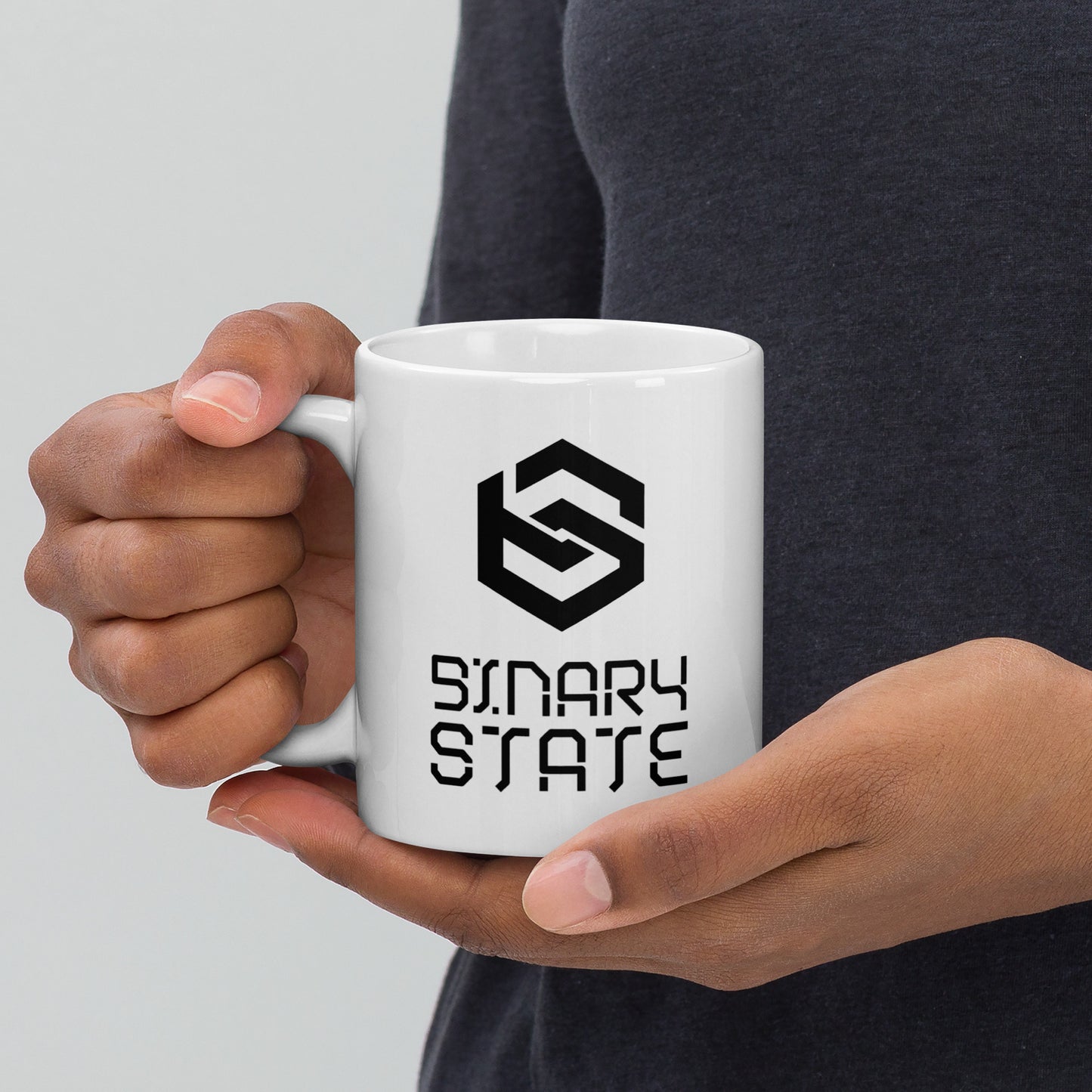 Binary State (v1) White glossy mug