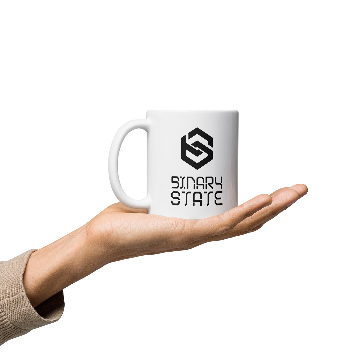 Binary State (v1) White glossy mug