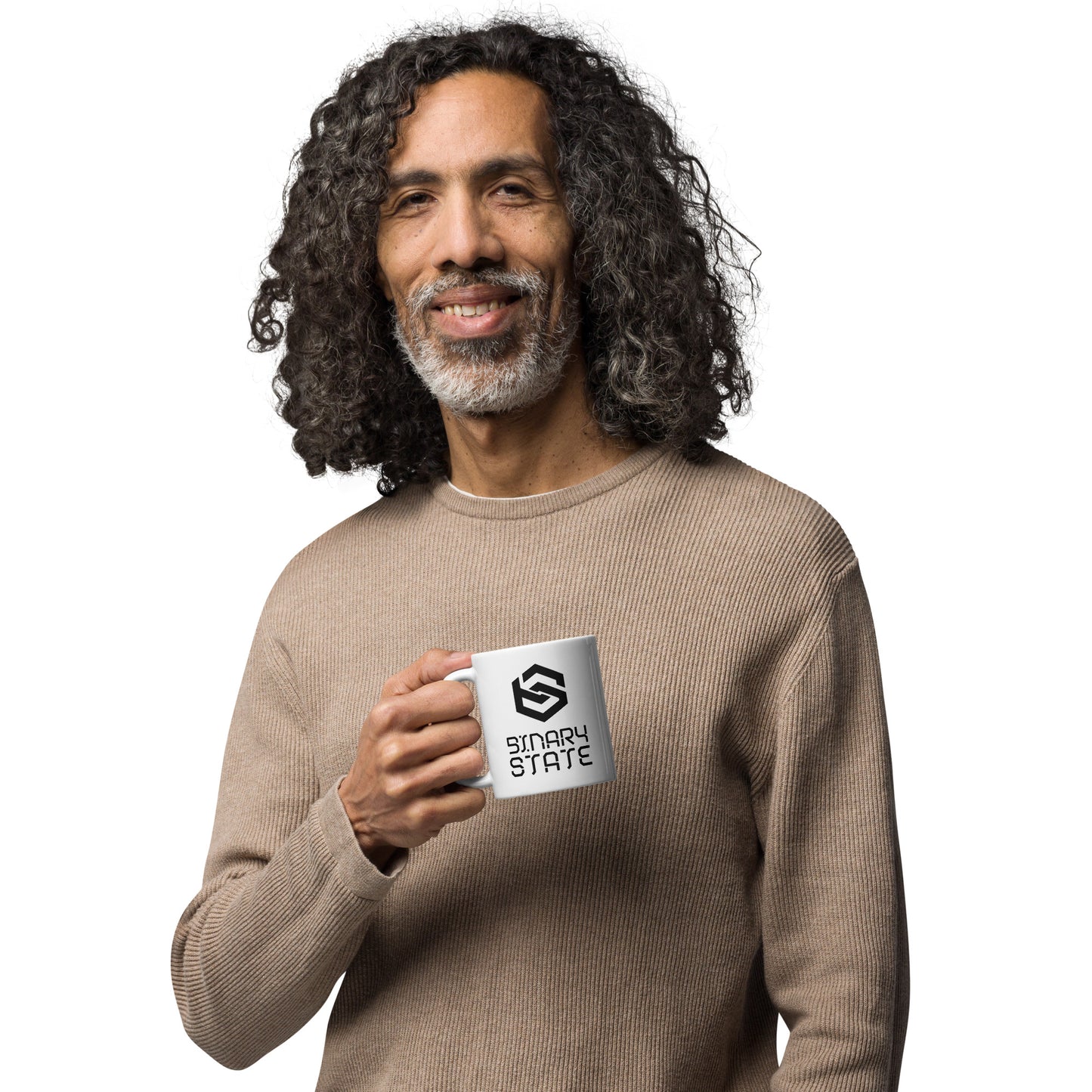 Binary State (v1) White glossy mug