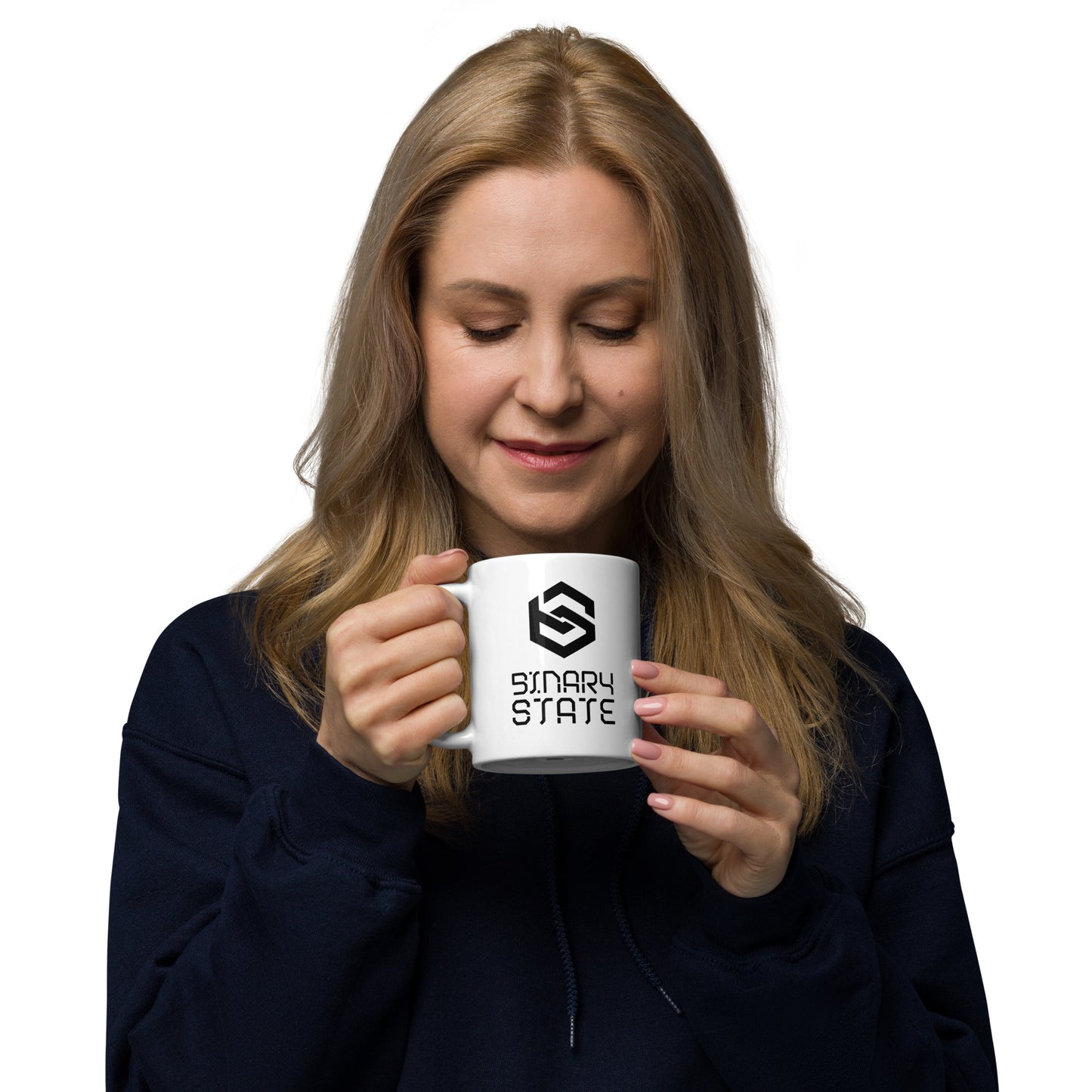 Binary State (v1) White glossy mug
