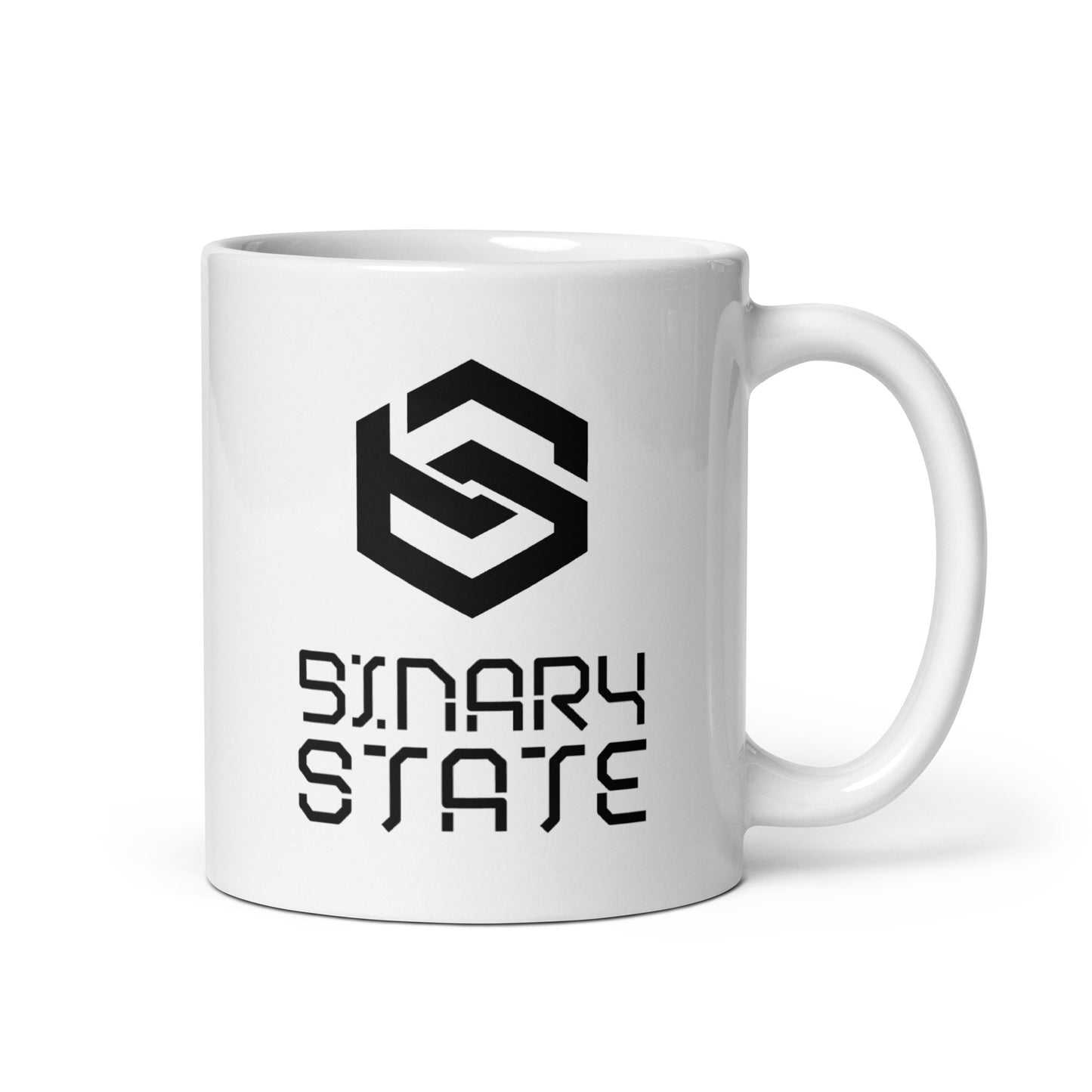 Binary State (v1) White glossy mug