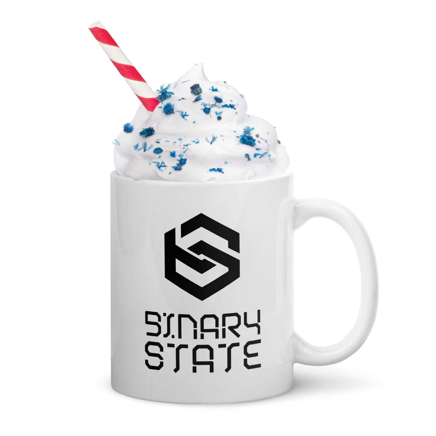 Binary State (v1) White glossy mug