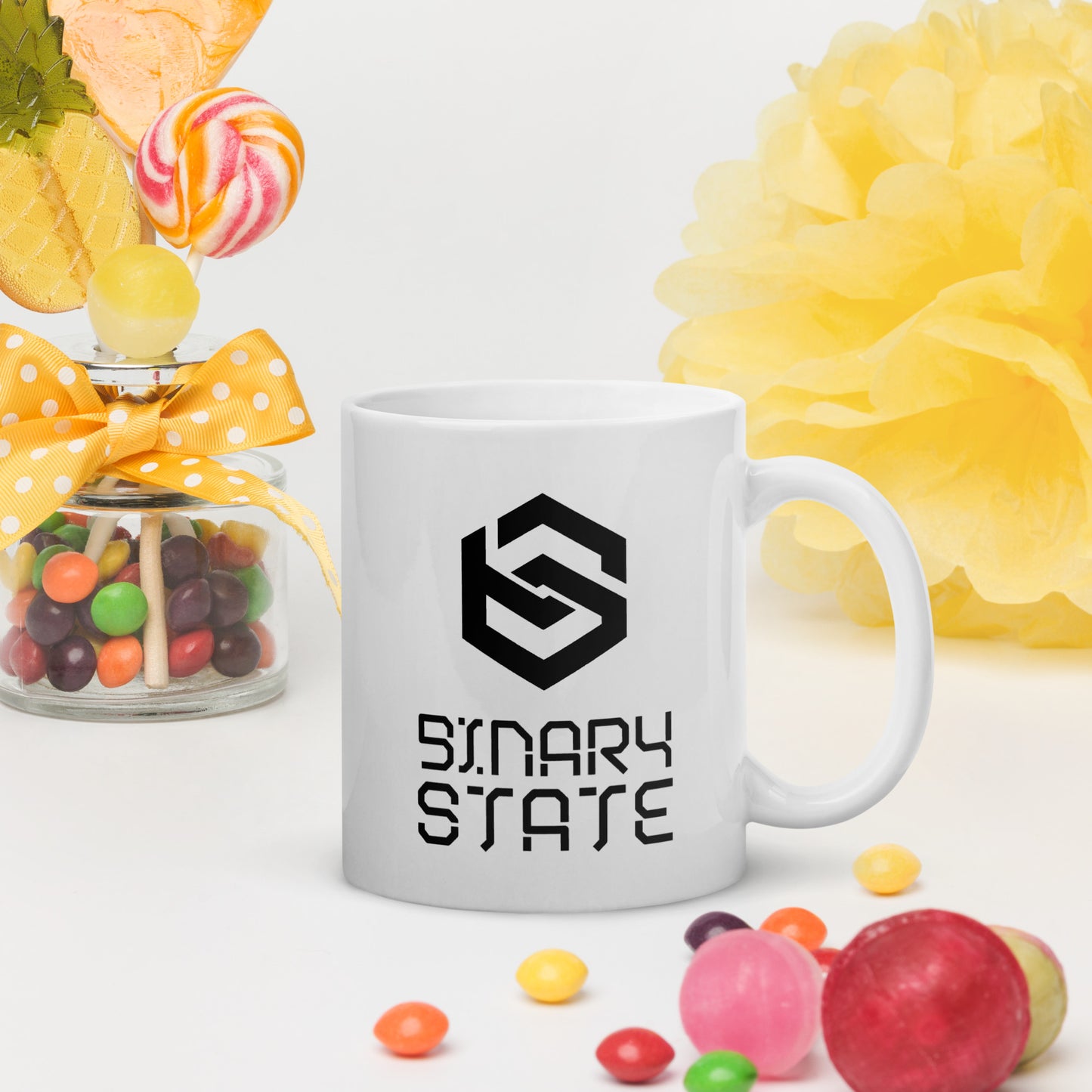 Binary State (v1) White glossy mug