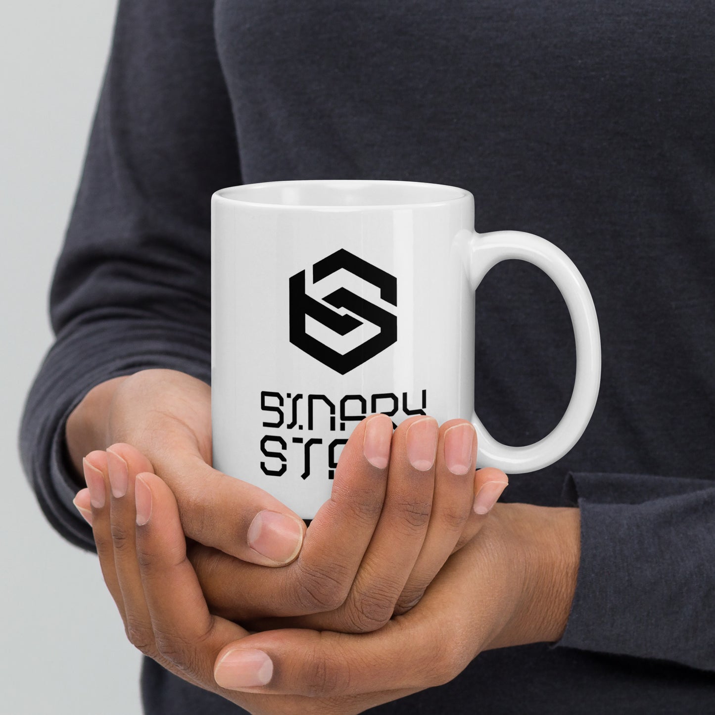 Binary State (v1) White glossy mug