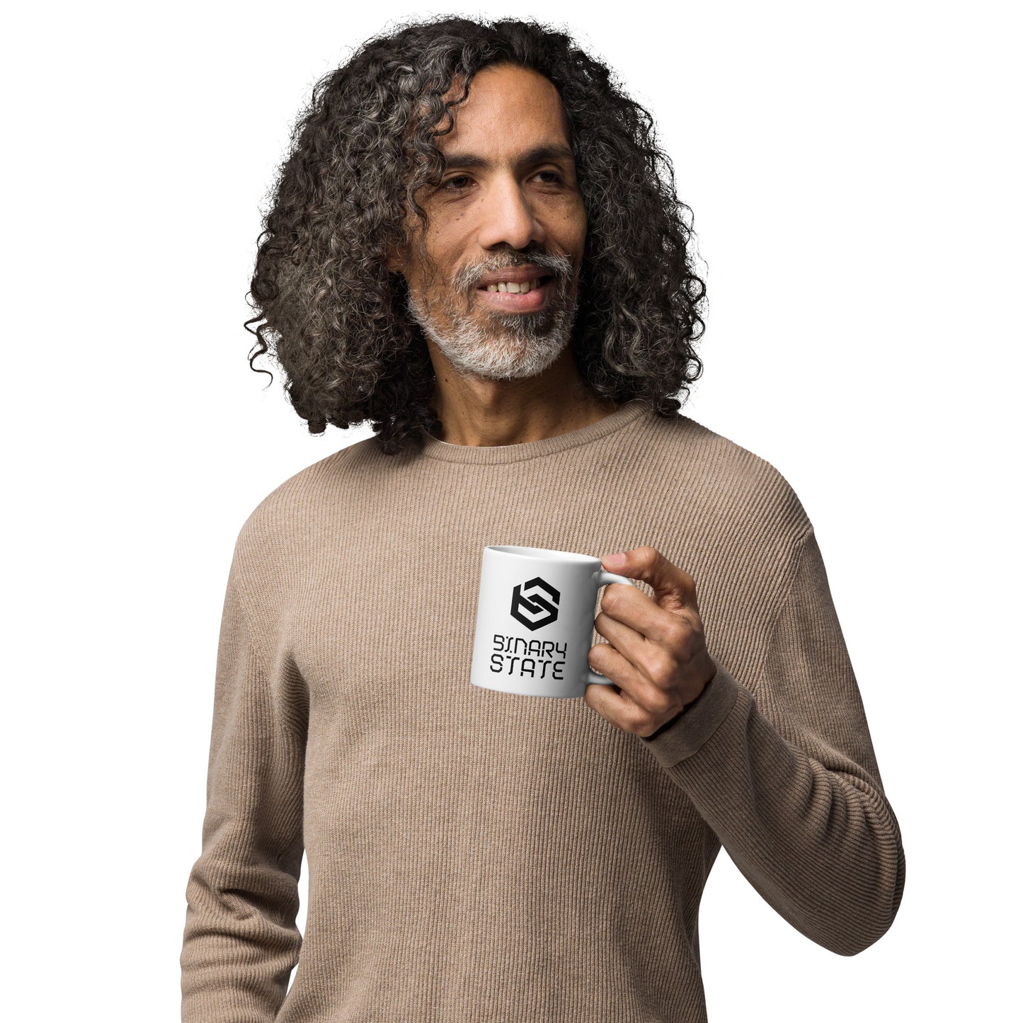 Binary State (v1) White glossy mug