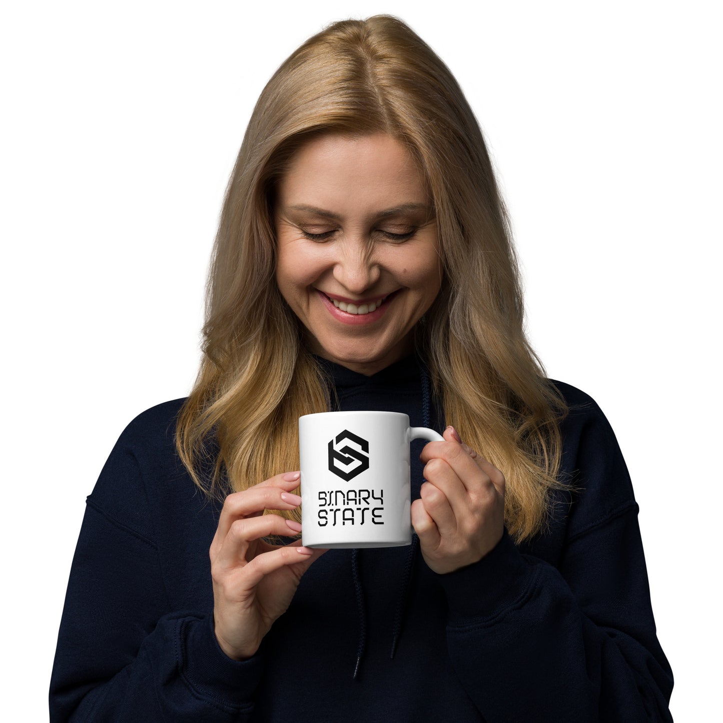 Binary State (v1) White glossy mug