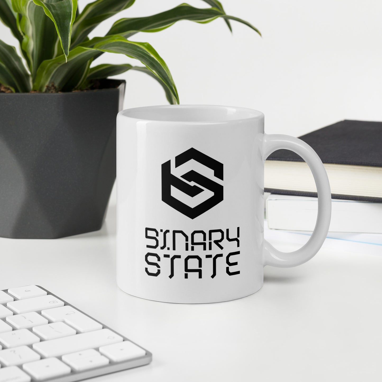 Binary State (v1) White glossy mug