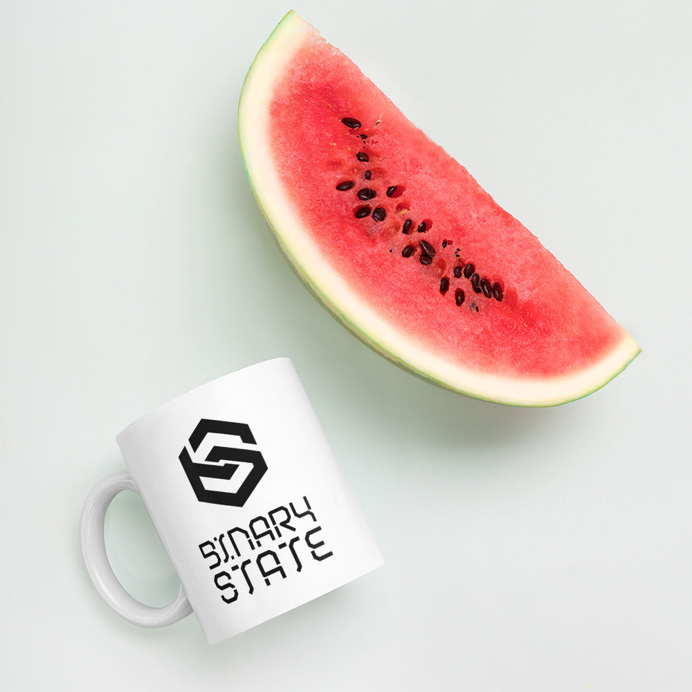 Binary State (v1) White glossy mug