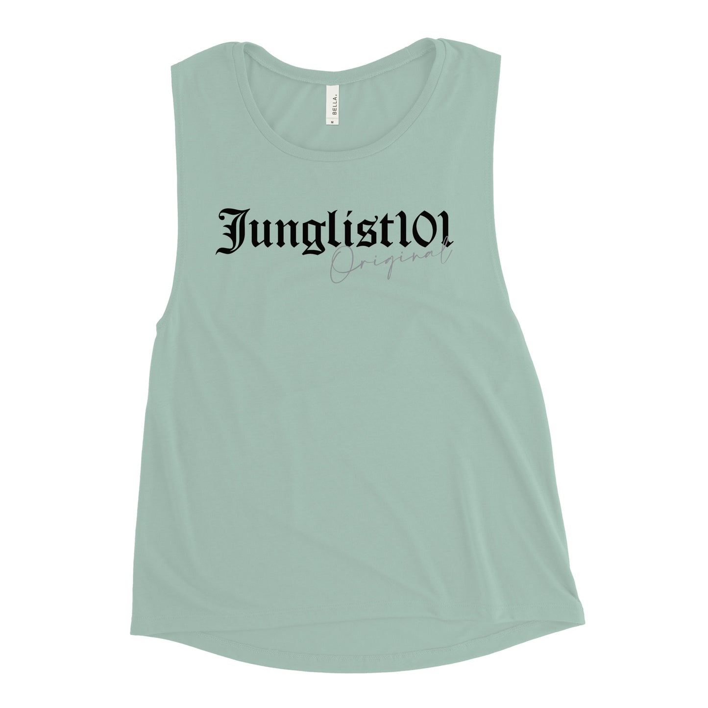 Junglist101 (v1) Ladies’ Muscle Tank (Black Text)